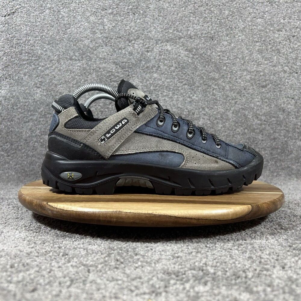 LOWA Tempest II Lo Women’s Size 7.5 Gray Blue Suede Leather Hiking Trail Shoes